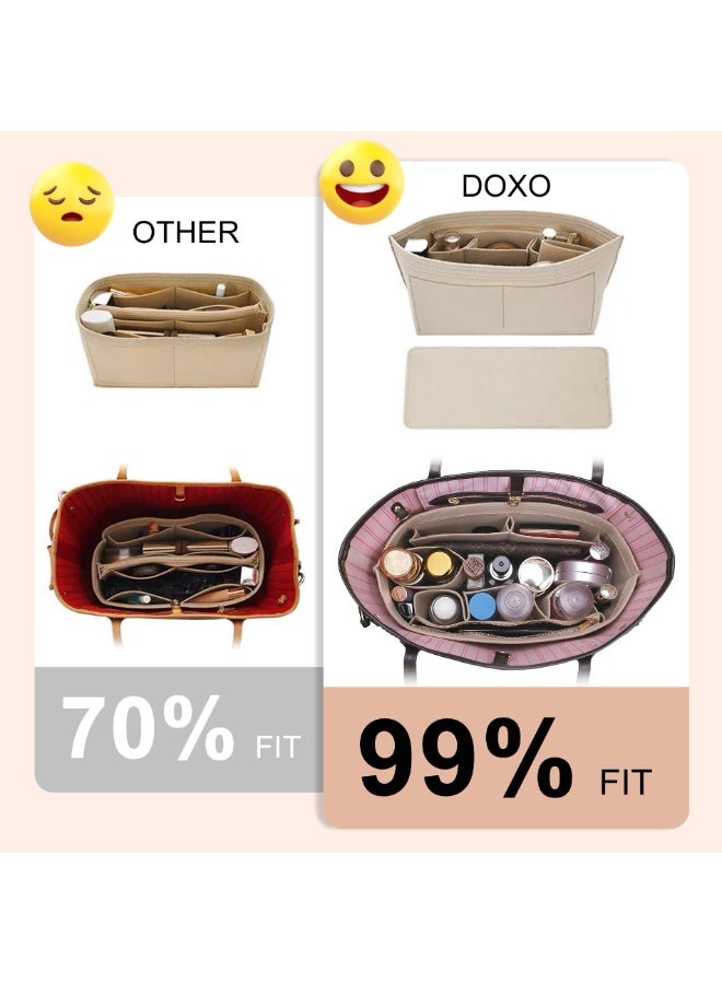 Chielor Purse Organizer Insert for Handbags & Base Shaper 2 Pcs Set,Felt Organizer Insert Large Tote,Bag Organizer with Zipper 5 Sizes Handbag Purse Travel Bags - Image 5