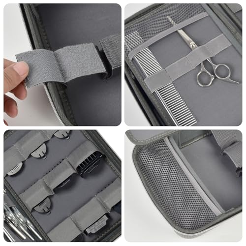 Boobowl Barber Accessories Bag for Clippers and Supplies, Mens Hair Trimmers Box, Portable Storage Organizer for Hair Cutting, Guard Grooming Kit and Barbers Supplies (Bag Only) (Dark Grey) - Image 3