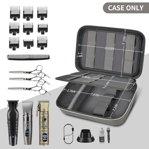 Boobowl Barber Accessories Bag for Clippers and Supplies, Mens Hair Trimmers Box, Portable Storage Organizer for Hair Cutting, Guard Grooming Kit and Barbers Supplies (Bag Only) (Dark Grey) - Image 2