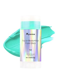 Mysense Mysense Teal Face Body Hair Paint Stick,Water Based Washable Temporary Hair Color,Non-toxic Cream Body Paint for Adults and Children Halloween Costume Special Effects Cosplay Makeup,0.5oz  - Image 1