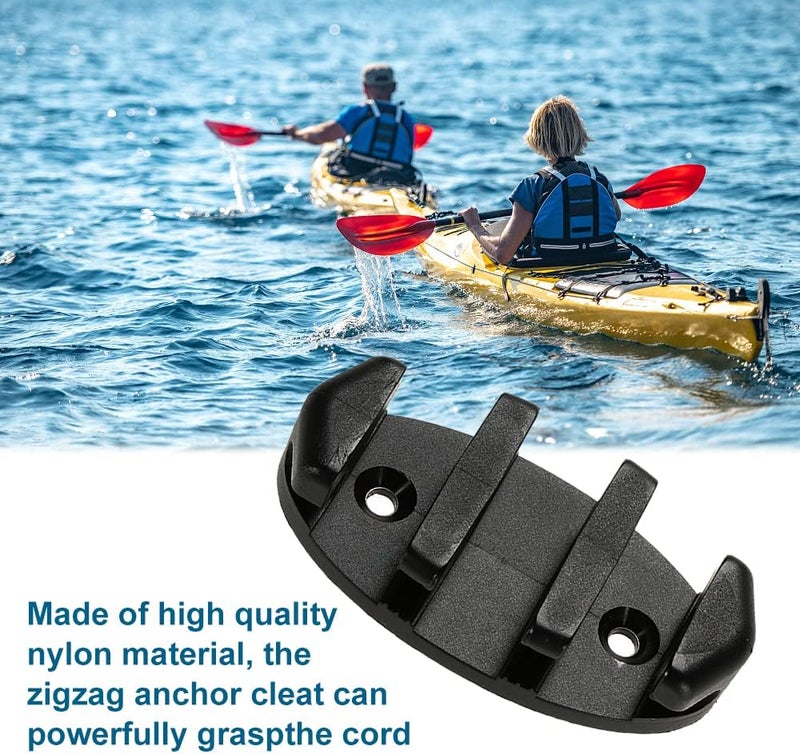 Yetaha 2PCS Zig Zag Anchor Cleat, Black Nylon Kayak Cleats for Canoes Marine Fishing Boat Kayak Accessories - Image 3