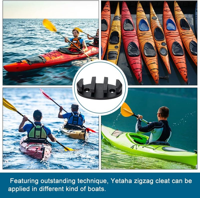Yetaha 2PCS Zig Zag Anchor Cleat, Black Nylon Kayak Cleats for Canoes Marine Fishing Boat Kayak Accessories - Image 4