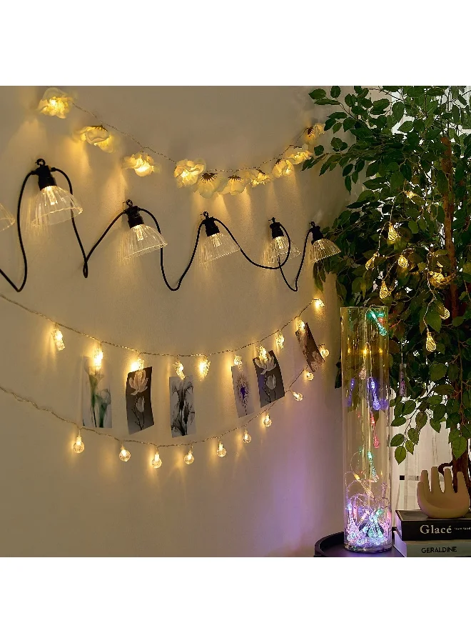 Home Box Dux 8 Acrylic Lamp Shade with Warm LED String Light