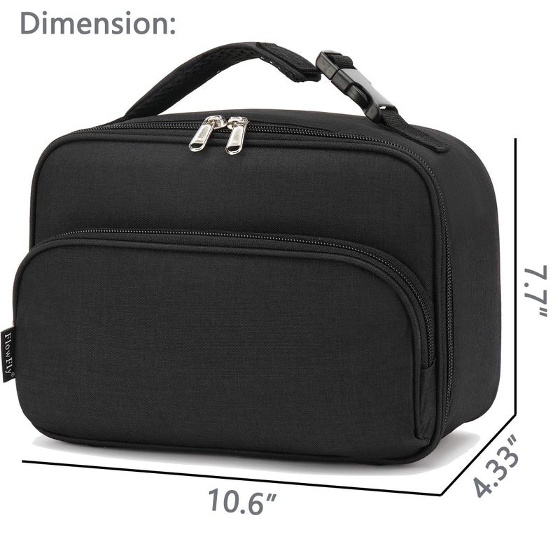 FlowFly Kids Lunch box Insulated Soft Bag Mini Cooler Back to School Thermal Meal Tote Kit for Girls, Boys,Black - Image 3