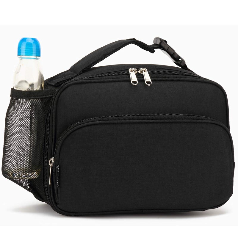 FlowFly Kids Lunch box Insulated Soft Bag Mini Cooler Back to School Thermal Meal Tote Kit for Girls, Boys,Black - Image 2