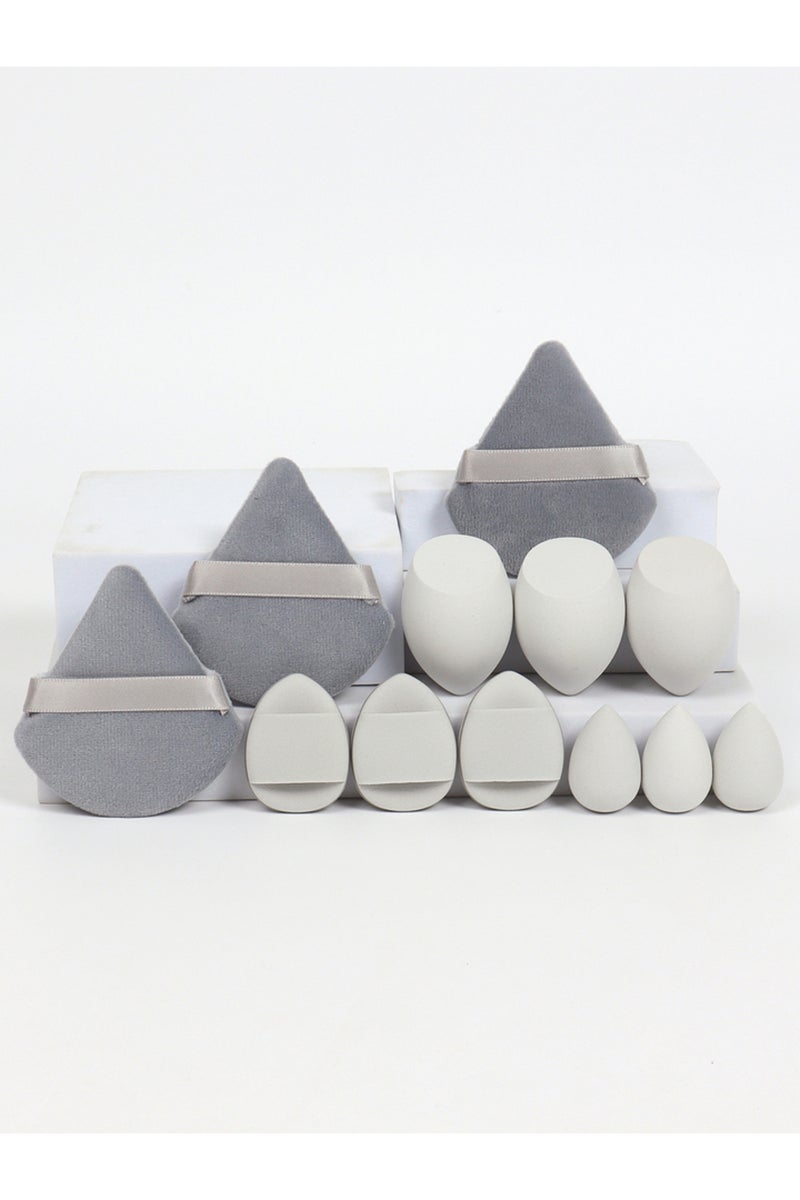 erorex grey 12-Piece All-Purpose Makeup Sponge Set, Made of 3 Loose Powder Puffs, 3 Mini Air Cushion Puffs,