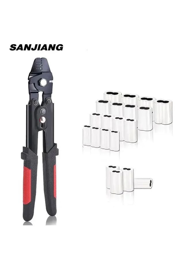 SJ 255 Wire Rope Crimping Tool Kit with 300PCS Ferrules for 1 2mm to 2 2mm Cable - Image 2
