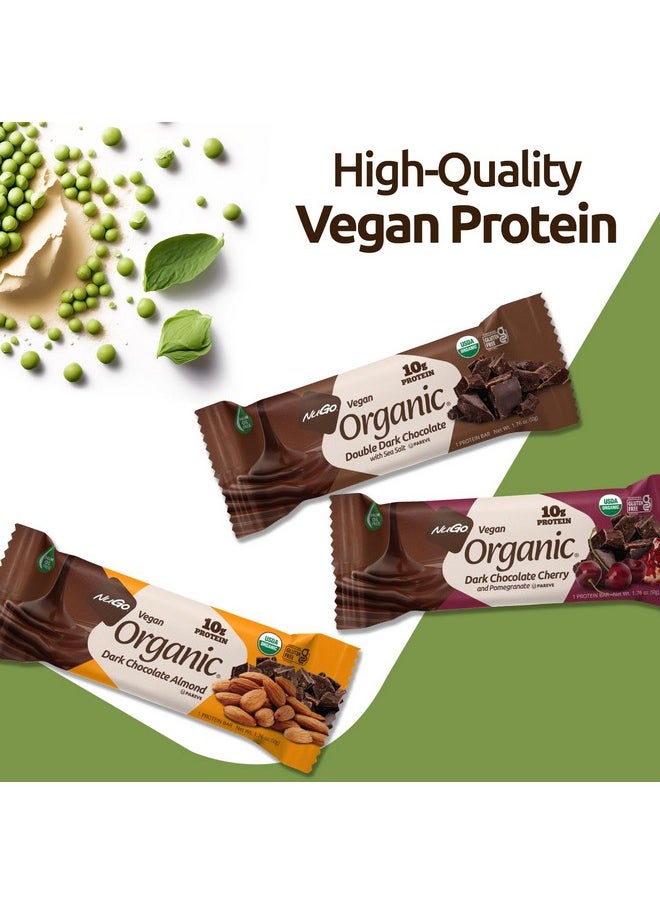 NuGo - NuGo Organic Double Dark Chocolate with Sea Salt, 10 Protein Bar, Vegan, Gluten Free, Non-GMO, Kosher Pareve, 12 Count - Image 1