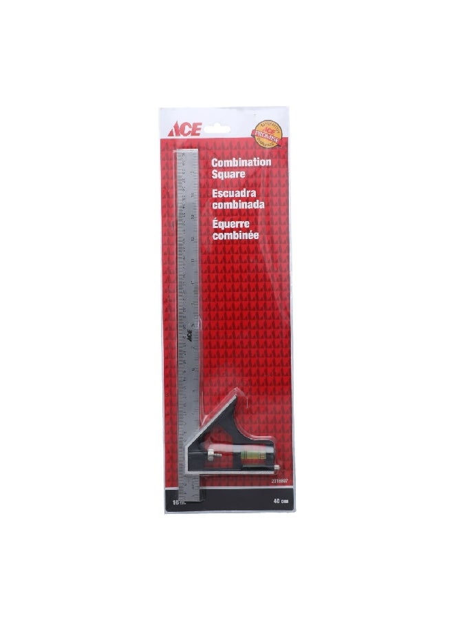 ACE Die-Cast Aluminium Alloy Durable Combination Square Silver and Black 16inch TGZH-16
