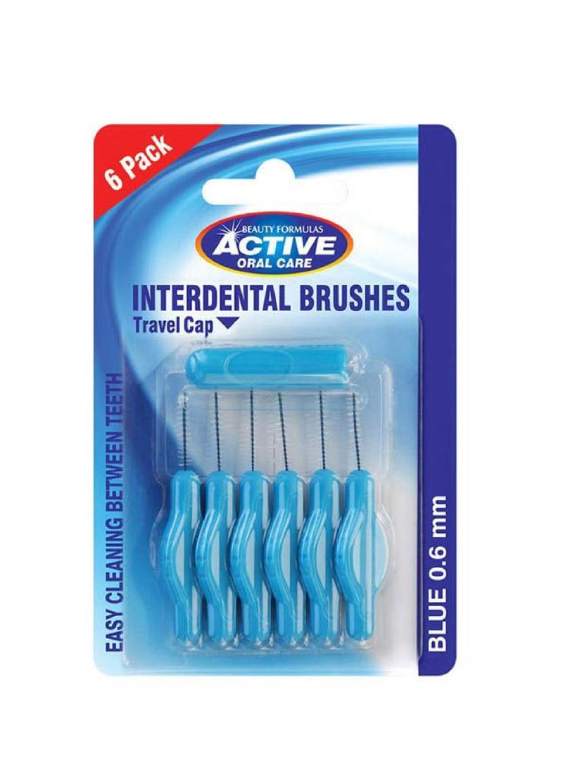 فرش الأسنان بين الأسنان من بيوتي فورمولا 6 قطع 0.6 مم (أزرق)