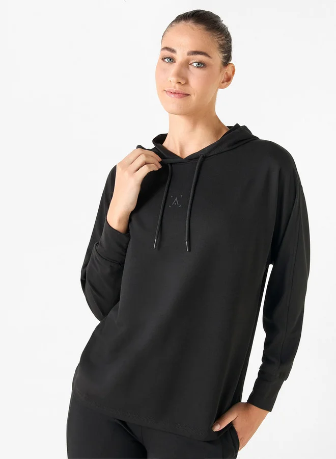 ADOT by Splash Solid Sweatshirt with Hood and Long Sleeves