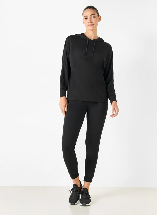 ADOT by Splash Solid Sweatshirt with Hood and Long Sleeves