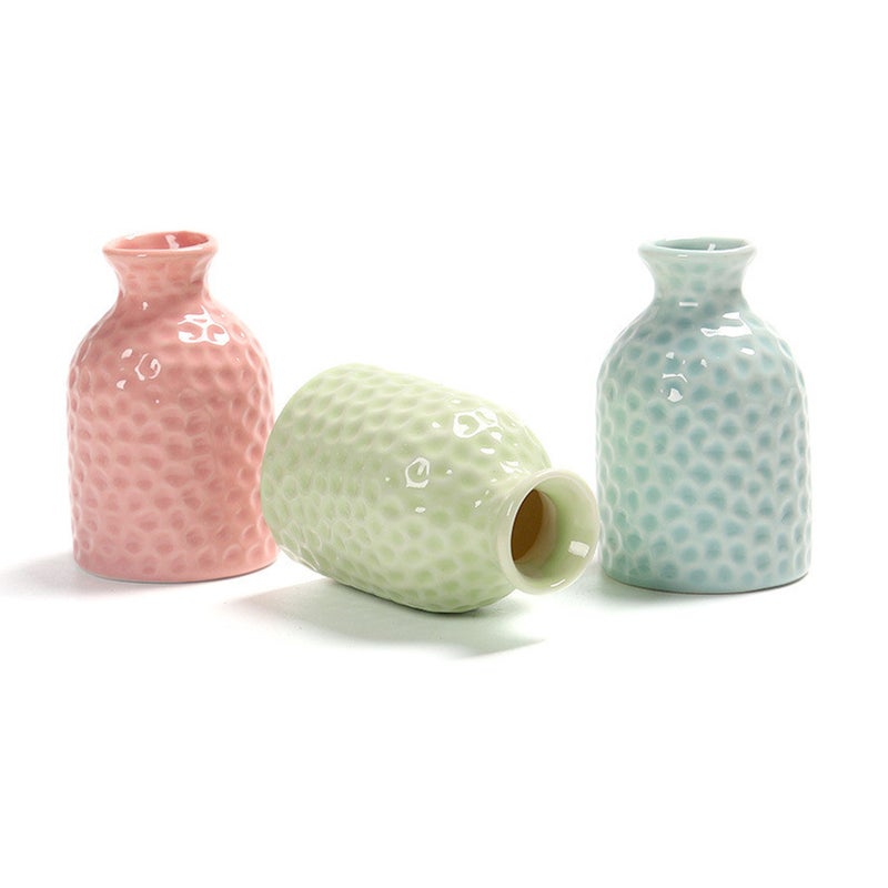 Ceramic Small Vase Desktop Flower Vase Aromatherapy Bottle for Home Office Decoration (Green) - Image 4
