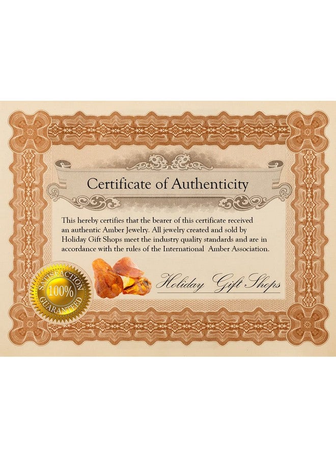 HolidayGiftShops خاتم بالغ adulto من الفضة الإسترلينية المعتمدة من جيا والعنبر العسل البلطيقي بحجم 8.5 دانا - Image 5