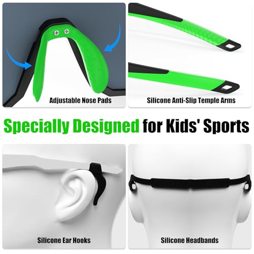 Xtiger X-TIGER Kids Sunglasses Polarized Youth Baseball Sunglasses for 8-14 boys girls UV400 Sports Softball Cycling Glasses - Image 5