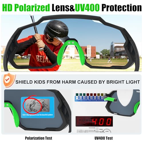 Xtiger X-TIGER Kids Sunglasses Polarized Youth Baseball Sunglasses for 8-14 boys girls UV400 Sports Softball Cycling Glasses - Image 4