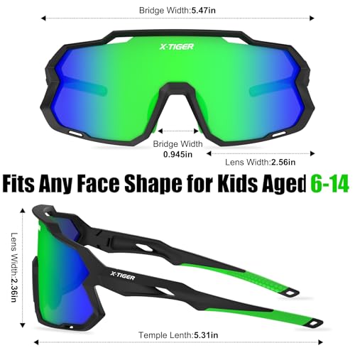 Xtiger X-TIGER Kids Sunglasses Polarized Youth Baseball Sunglasses for 8-14 boys girls UV400 Sports Softball Cycling Glasses - Image 3