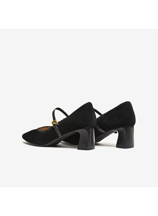 Tata  Spring Mall Style Black Low-cut Casual Mary Jane Shoes For Women Size 35 - Image 3