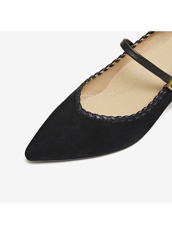 Tata  Spring Mall Style Black Low-cut Casual Mary Jane Shoes For Women Size 35 - Image 5