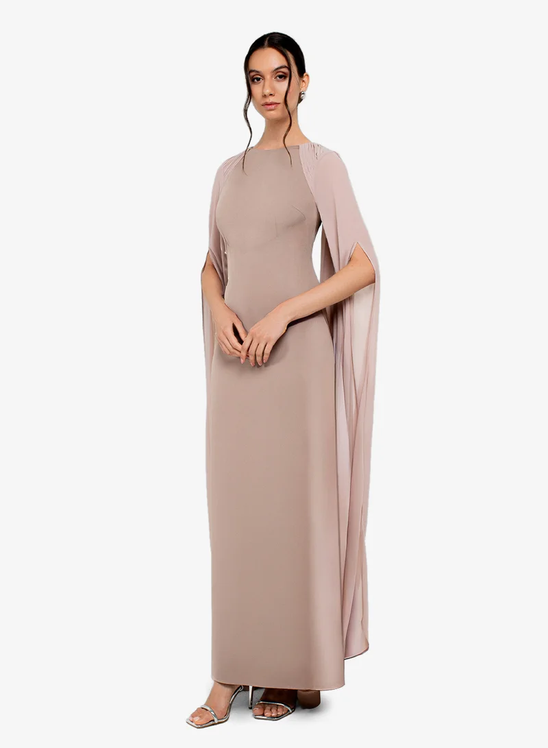 CHASE  Draped Cape Sleeves Maxi Dress for Women | Best Price UAE