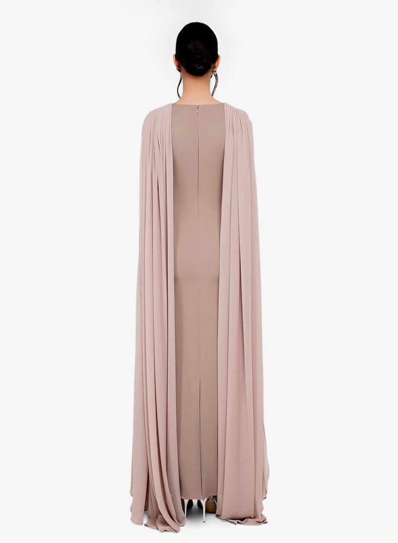 CHASE Draped Cape Sleeves Maxi Dress - Image 2