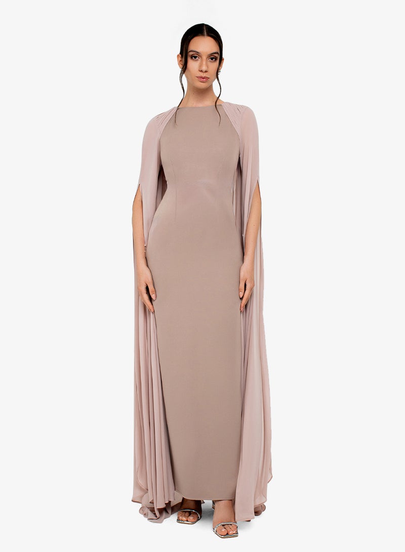 CHASE Draped Cape Sleeves Maxi Dress - Image 1