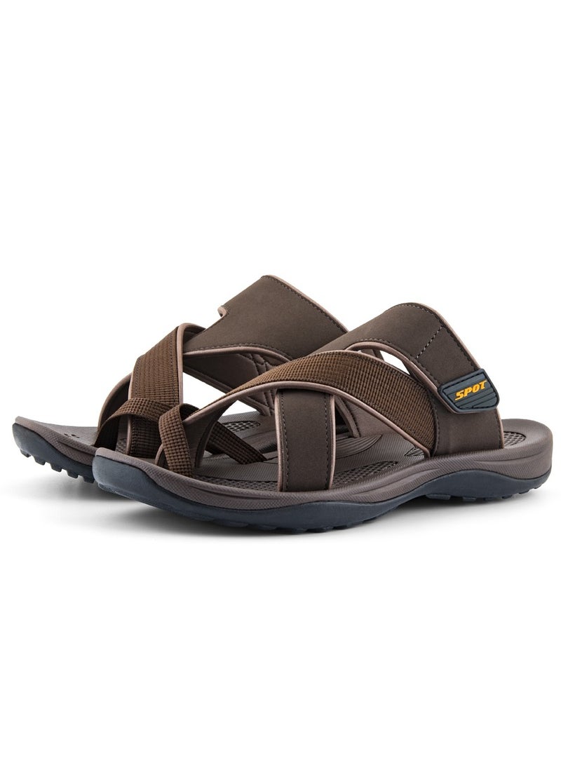 سبوت شباشب للرجال | شبشب رجالي كاجوال بمظهر تقليدي | SS-1921 براون - Image 2