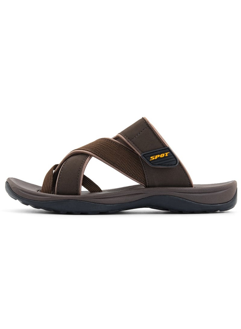 سبوت شباشب للرجال | شبشب رجالي كاجوال بمظهر تقليدي | SS-1921 براون - Image 4