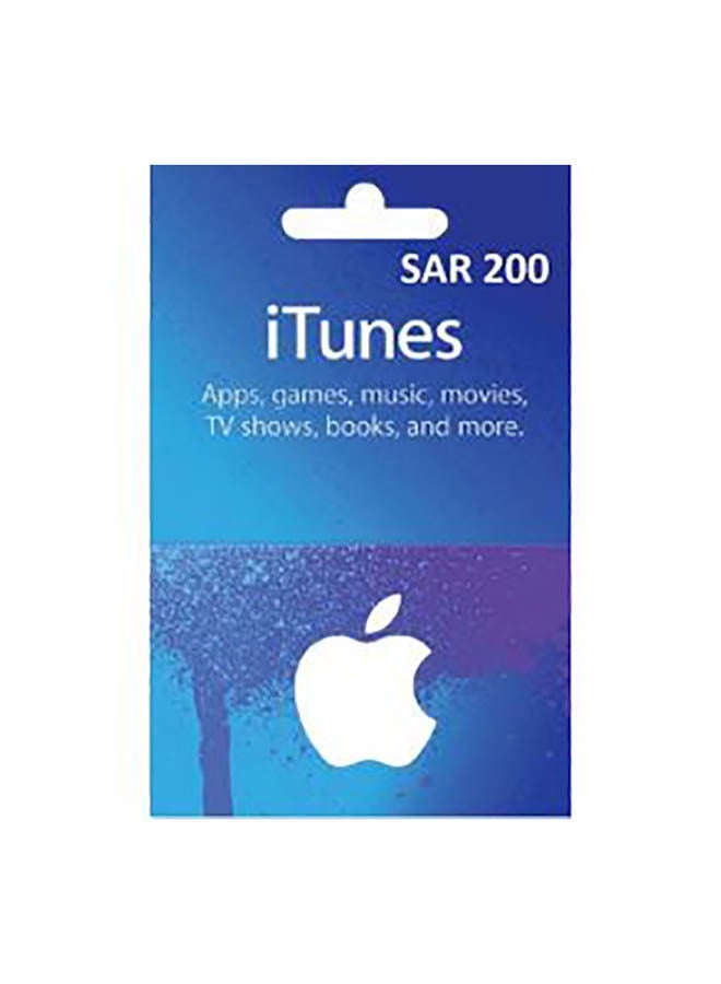 بطاقة هدايا iTunes بقيمة 200 ريال سعودي