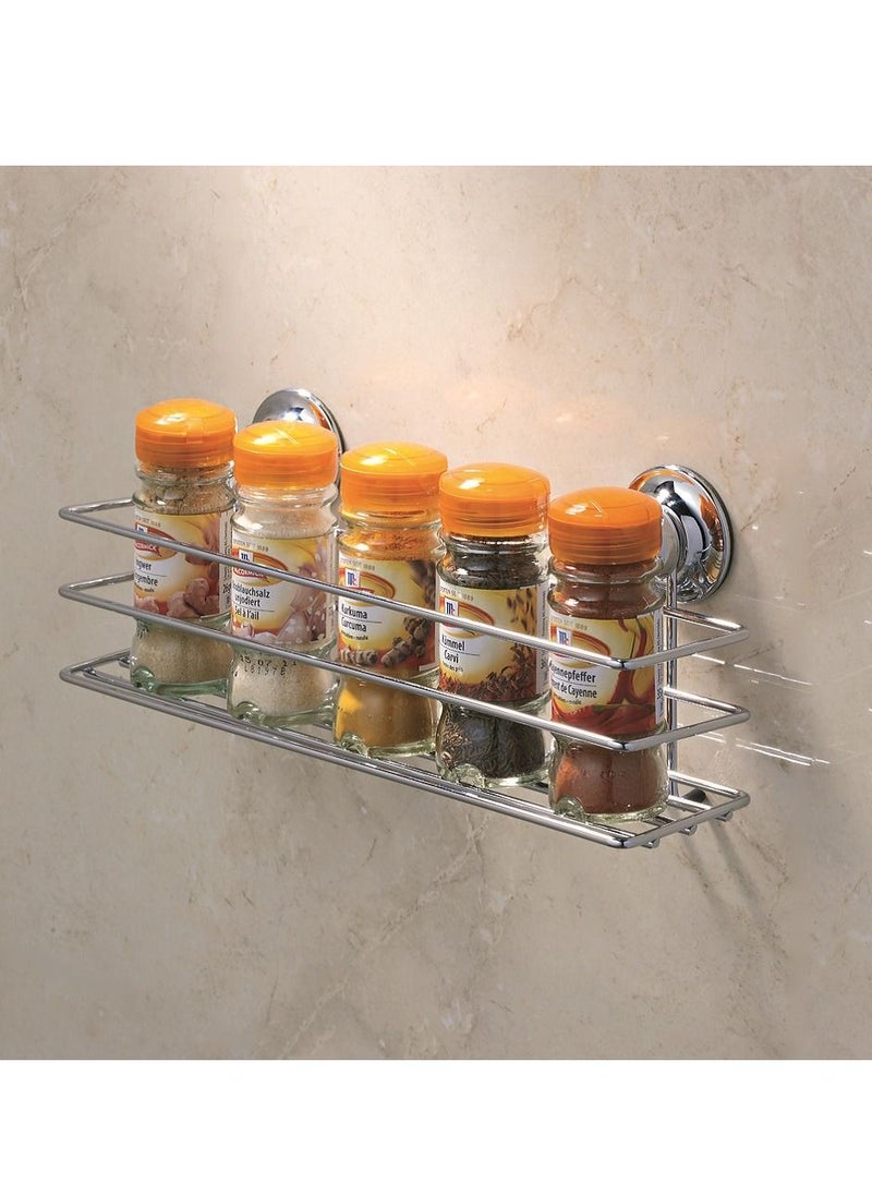 EVERLOC - Everloc Bathroom Shelf, No Drilling, No Screws, No Glue, No Adhesive, Vacuum Suction Wall Mounted Chrome Shampoo holder, Bottle Holder, Organizer for Kitchen and Bathroom, Shower Rack, EVL-10104 - Image 1