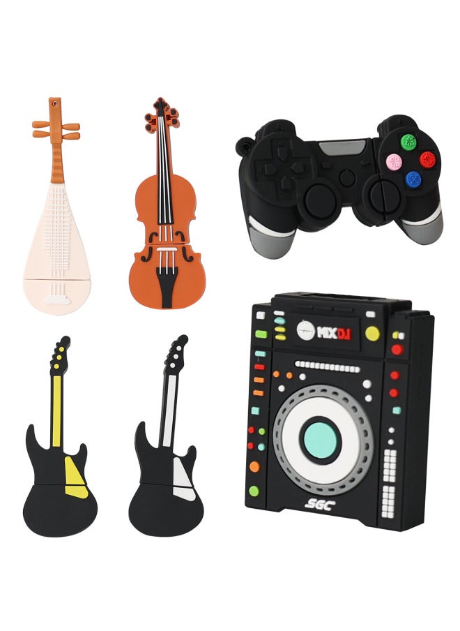 Piano Guitar Notes PVC Cartoon High-speed Large-capacity Guitar USB Flash Drive Mold Opening Custom Advertising Gift USB Flash Drive-Color:Pipa-Capacity:USB2.0 128GB