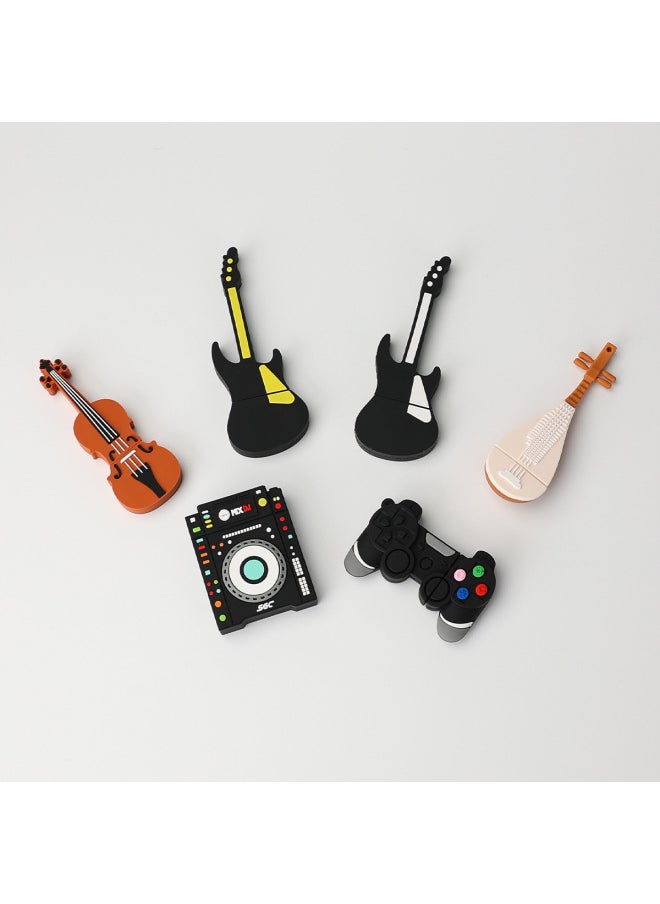 Piano Guitar Notes PVC Cartoon High-speed Large-capacity Guitar USB Flash Drive Mold Opening Custom Advertising Gift USB Flash Drive-Color:Pipa-Capacity:USB2.0 128GB