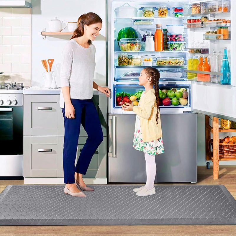 HappyTrends Anti-Fatigue Floor Mat - 4/5 Inch Thick, Waterproof Non-Slip, Heavy Duty Ergonomic Comfort Rug for Kitchen, Office, Sink, Laundry (22"x72", Gray) - Image 3