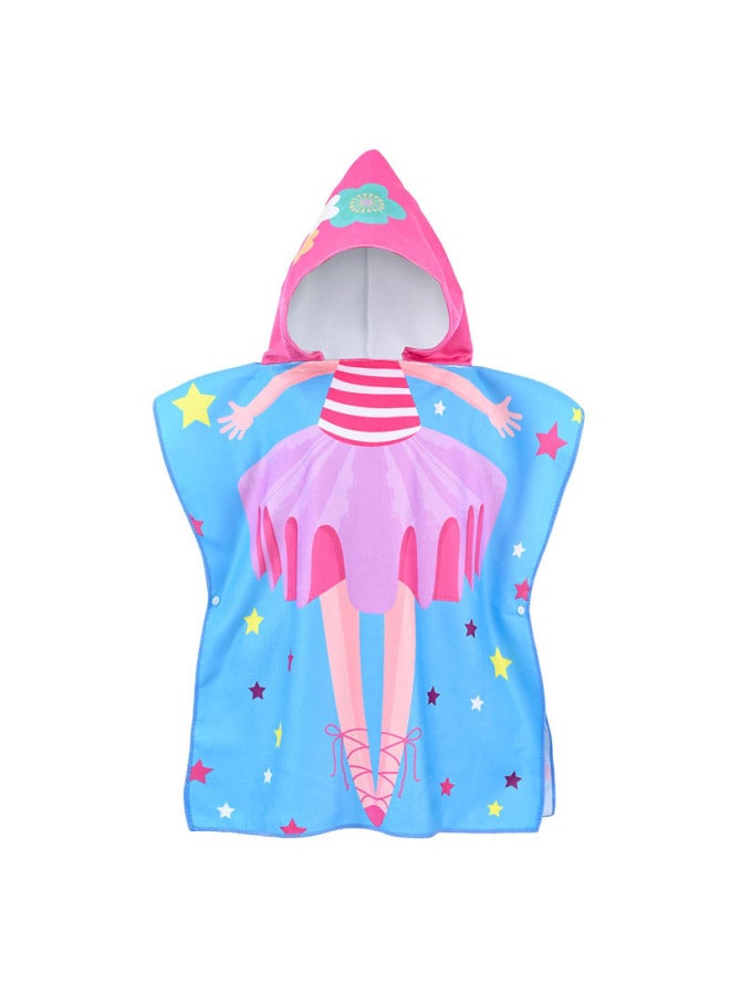SHARP Children's Bath Towel Cape Hooded Cartoon Printed Towel Baby Home Bath Water Absorbent Windproof Warm Bathrobe - Image 1