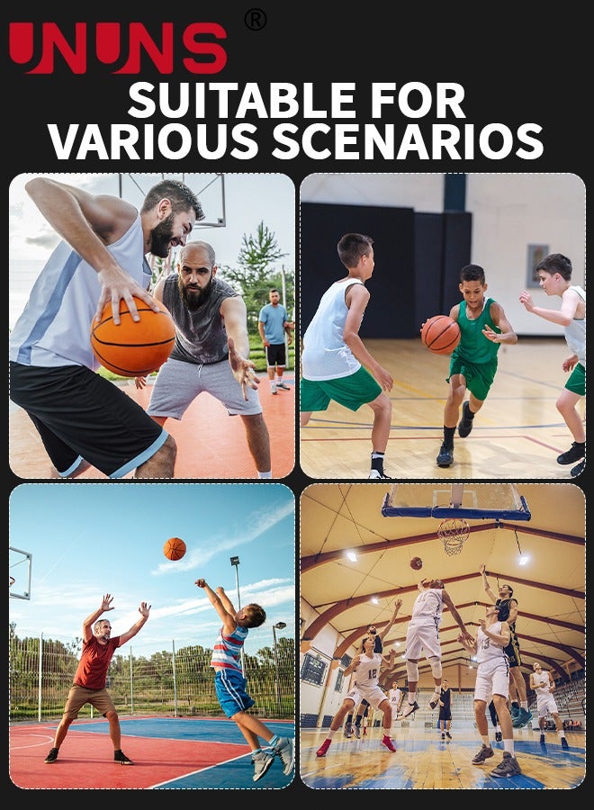 كرة سلة، مقاس رسمي قياسي 7/29.5 بوصة، كرة سلة شوارع من الجلد المركب، كرة رياضية للتدريب على المباريات، لعبة داخلية وخارجية للأطفال والشباب والبالغين، مع مضخة/إبرة كرة/حقيبة شبكية/حقيبة كرة