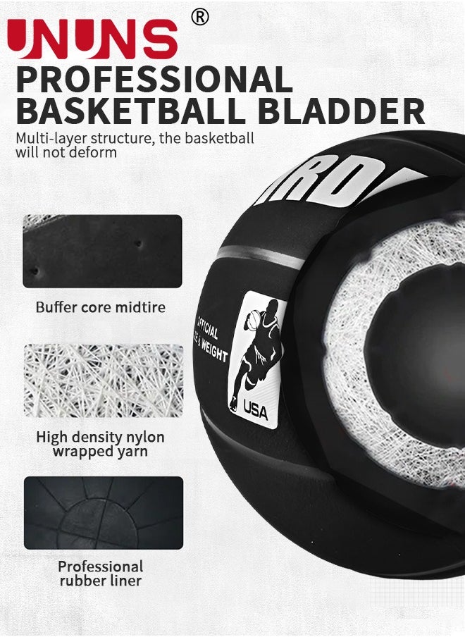 UNUNS Basketball,Standard Official Size 7/29.5'' Basketball,Composite Leather Street Basketball,Match Training Sports Ball,Indoor Outdoor Game For Kids Youth Adults,With Pump/Ball Needle/Net Bag/Ball Bag  - Image 3