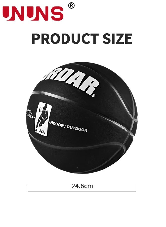 كرة سلة، مقاس رسمي قياسي 7/29.5 بوصة، كرة سلة شوارع من الجلد المركب، كرة رياضية للتدريب على المباريات، لعبة داخلية وخارجية للأطفال والشباب والبالغين، مع مضخة/إبرة كرة/حقيبة شبكية/حقيبة كرة