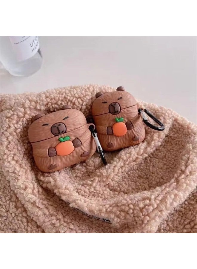Year Headset For Apple 4 Generation AirpodsPro2 Cartoon Cute Protective Shell Premium-Color:Kapibala With Hook-Applicable Models:Airpods Pro/Pro2 - Image 1