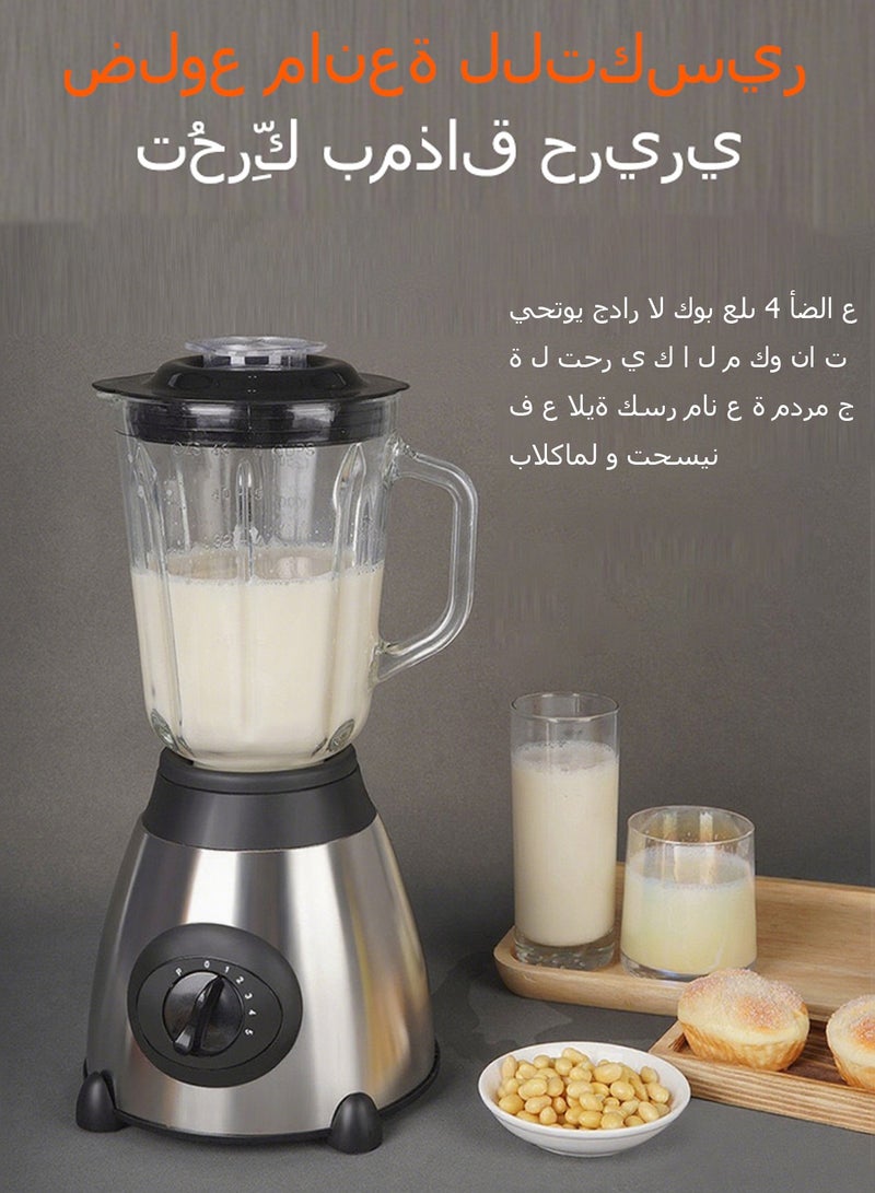 WEMART Blender,2 In 1 Mixer Grinder,3-Piece Set With 1.5L & 0.25L 500W  Bpa-Free Multifunctional High Speed Blender Machine,5-Speed With Pulse Control, Perfect For Smoothies, Coffee Black - Image 4