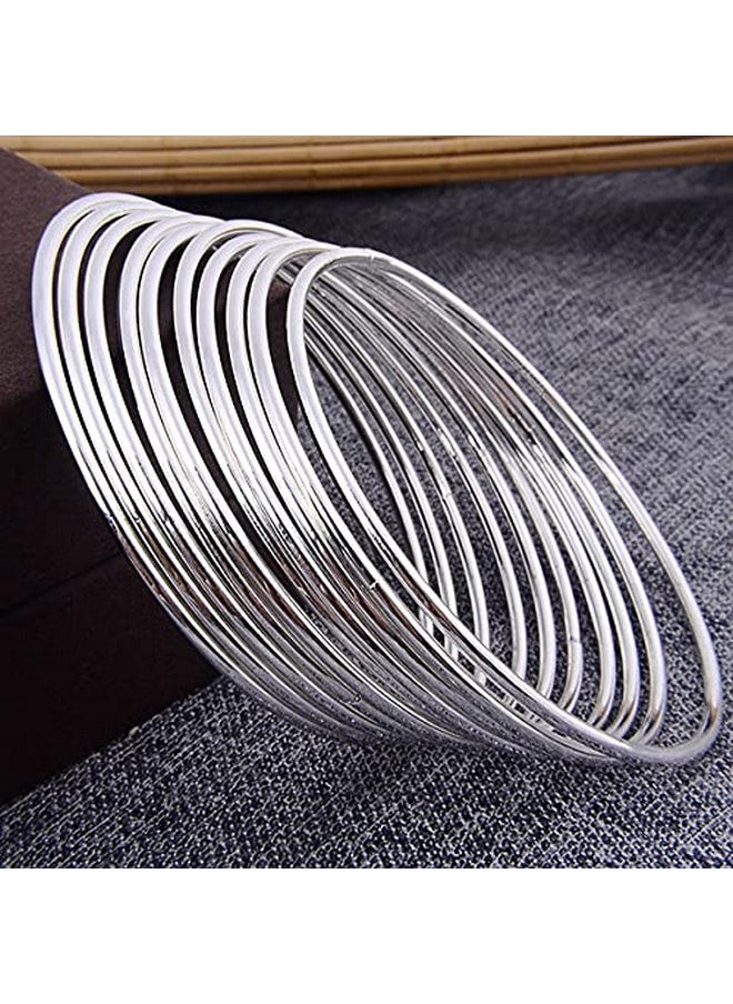 I Jewels I Jewels Navratri Ethnic Silver Oxidized Traditional Plain Bangle Set For Women (ADB158S-c) (Set of 24 Bangles)  - Image 4