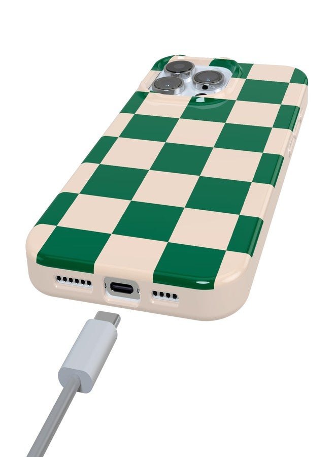 Casely iPhone 16 Pro Case | Fit Check | Green Checkerboard | Classic Ultra Slim Case Design | Compatible with MagSafe - Image 5