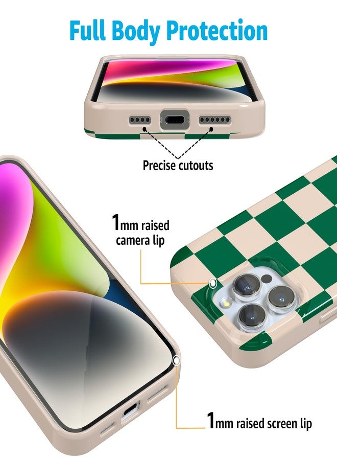 Casely iPhone 16 Pro Case | Fit Check | Green Checkerboard | Classic Ultra Slim Case Design | Compatible with MagSafe - Image 2