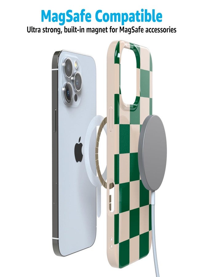 Casely iPhone 16 Pro Case | Fit Check | Green Checkerboard | Classic Ultra Slim Case Design | Compatible with MagSafe - Image 4