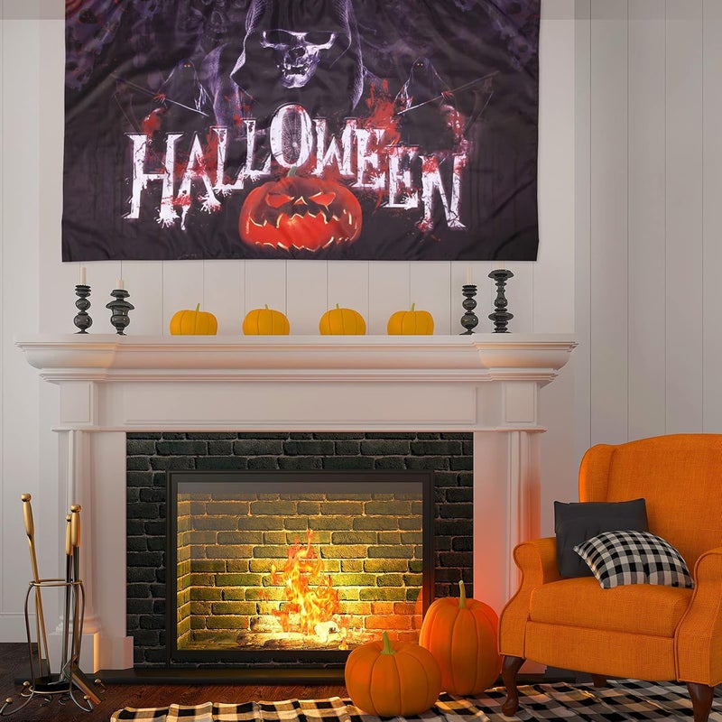 Tatuo Big & small space compatible Halloween Flag 3x5 Ft Halloween Flag for Outdoor Indoor Dorm Room Decor Banner Large Holiday Flag Village Garden Yard Decor Flag Wide usage compatibility - Image 5