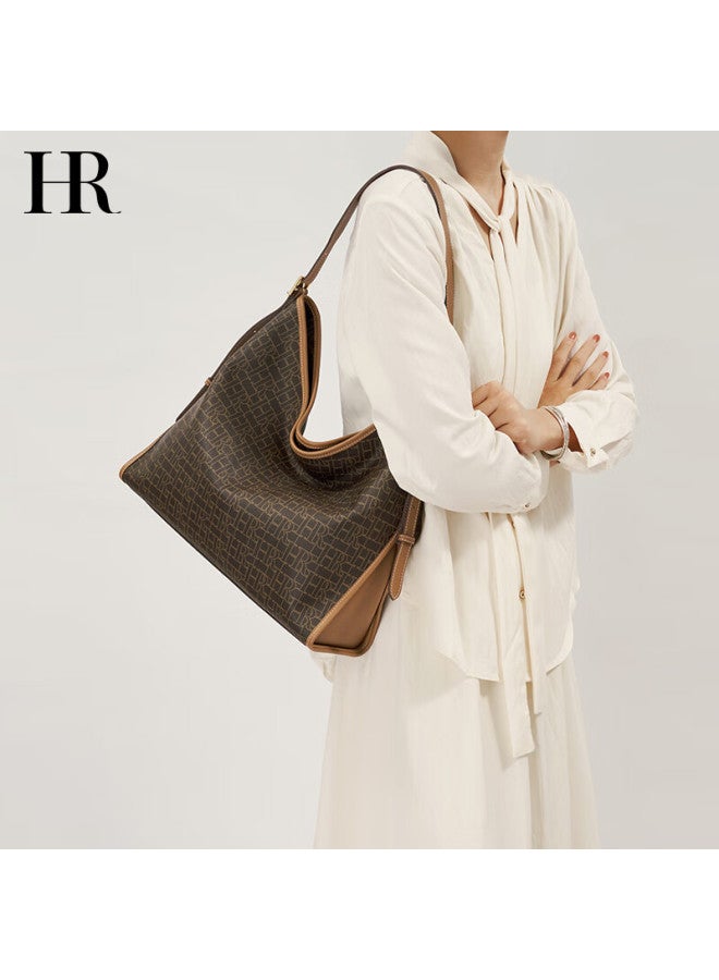 Hr Helena Women's Tote Bag Classic Monogram Shoulder Handbag Commuter Bag Large Capacity Armpit Bag For Women - Image 1