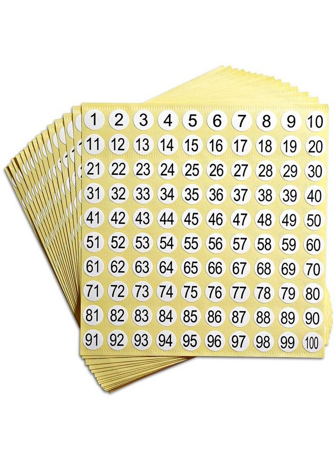 dealzEpic - Number Stickers - 1 To 100 Self Adhesive 0.4" Small Round Labels | Inventory/Storage Organizing Stickers  - Image 1