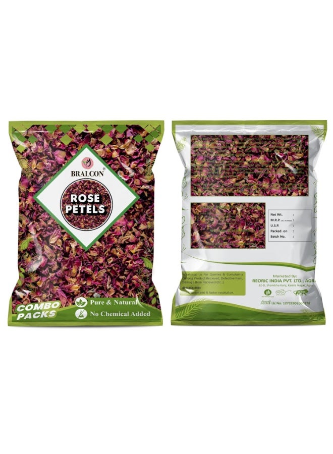 BRALCON Rose Petals - 100 gm | 100% Pure & Natural Sun dried Rose Flowers Petal (Gulab Patti)| Edible for Harbal Tea/Hair & Skin Care/Toppings for Indian Sweets/Boost immunity - Image 4