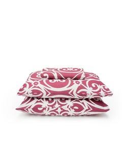 Home of linens طقم غطاء لحاف - 3 قطع لسرير مزدوج - 1 غطاء لحاف (250 سم * 250 سم) + 2 غطاء وسادة (50 سم * 70 سم) - 100% قطن ساتان - بورجندي هندسي  - Image 2