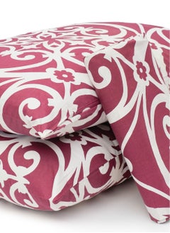 Home of linens طقم غطاء لحاف - 3 قطع لسرير مزدوج - 1 غطاء لحاف (250 سم * 250 سم) + 2 غطاء وسادة (50 سم * 70 سم) - 100% قطن ساتان - بورجندي هندسي  - Image 5