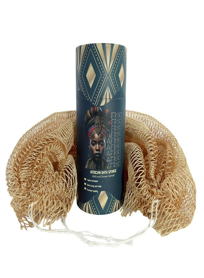 AFRIKI African Net Sponge - Exfoliating Body Scrubber, Black Owned & Rooted in Africa, All Skin Types | 45 in Long (Champagne Gold) - Image 1